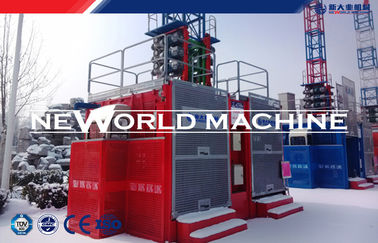 Rack and pinion construction cage hoist for personnel  tools and materials