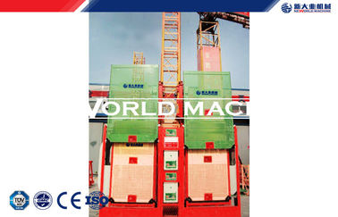 Rack and pinion construction cage hoist for personnel  tools and materials