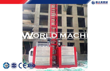 Rack and pinion construction cage hoist for personnel  tools and materials